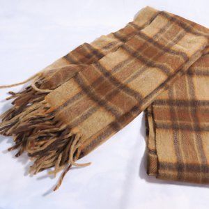100% Lambswool Plaid Scarf (Woven in Ireland)
